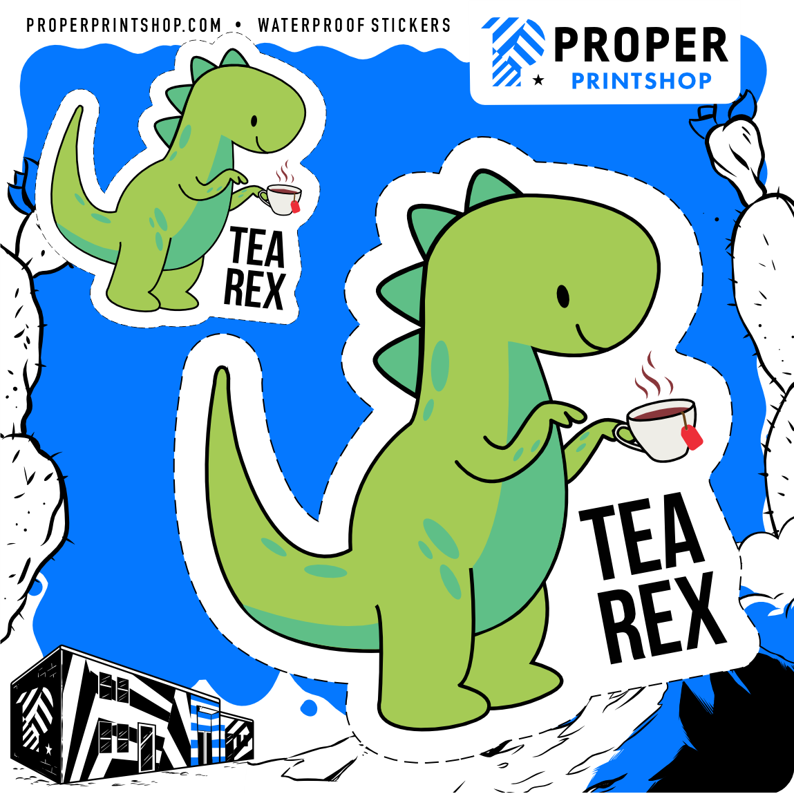 Tea Rex Sticker