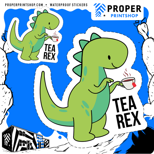 Tea Rex Sticker - Proper Printshop
