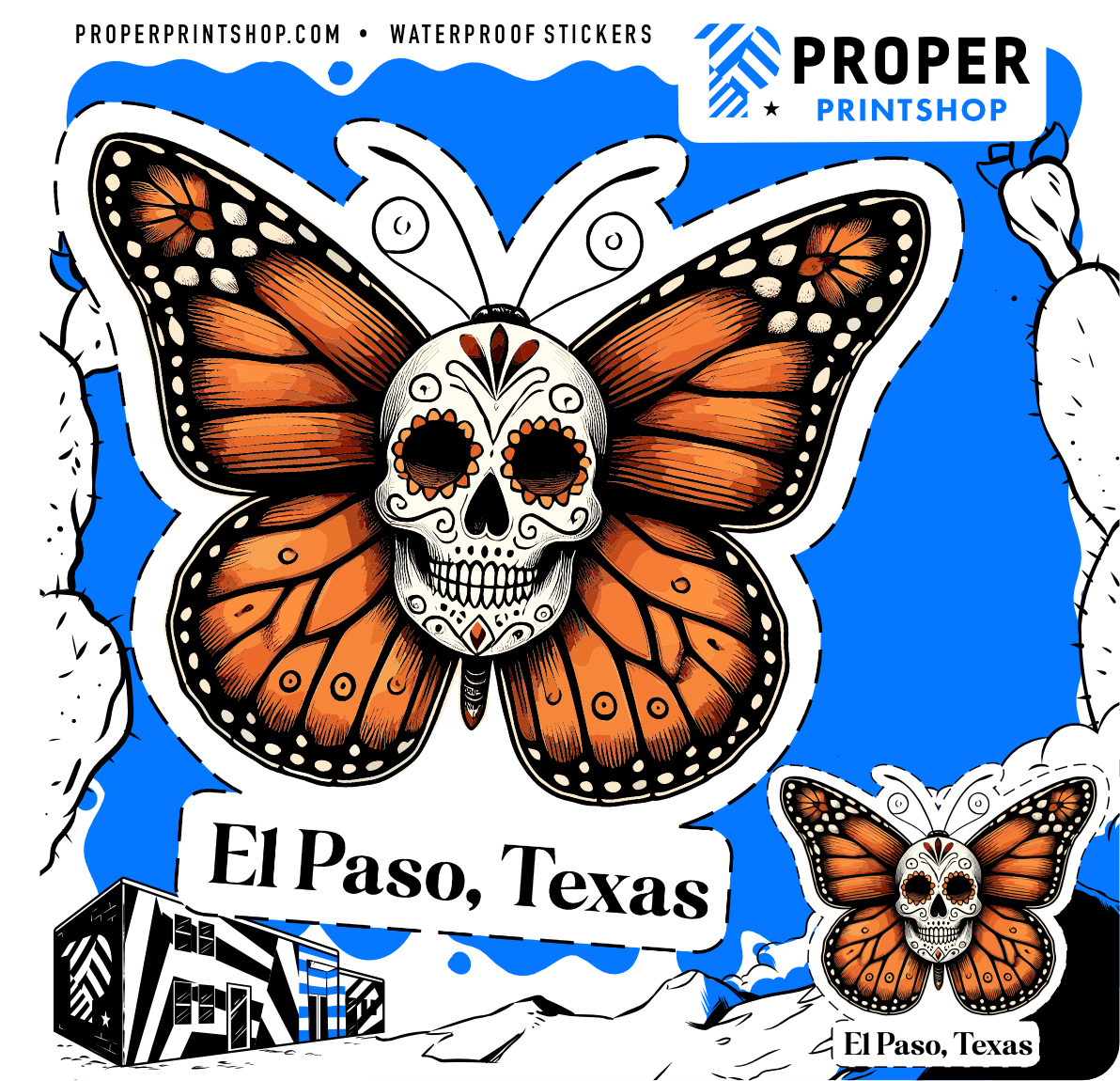 El Paso Butterfly Sticker