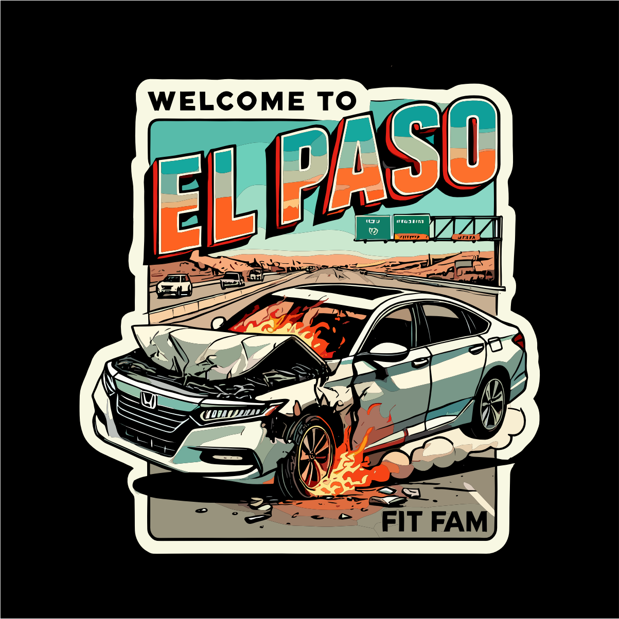 Fit Fam en Fuego tee - Proper Printshop