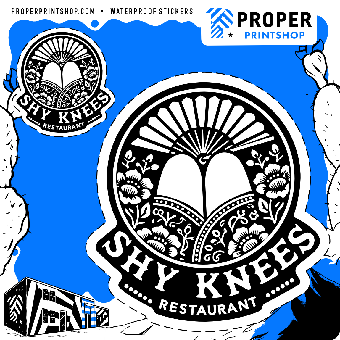 Shy Knees Restaurant Sticker