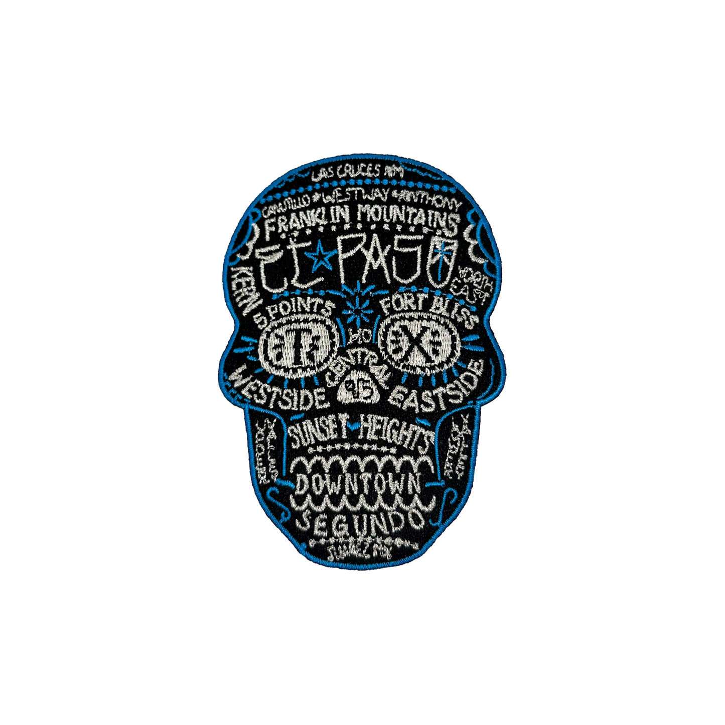 El Paso Neighborhoods Skull Iron on Patch