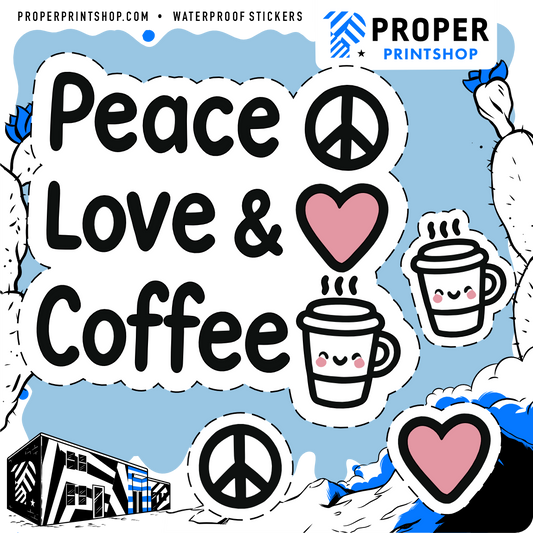 Peace Love Coffee Sticker